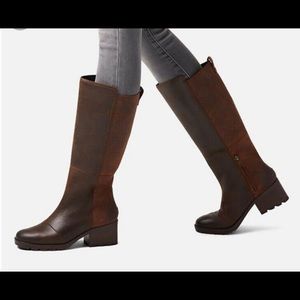 Sorel Cate Tall Heel Waterproof Riding Boots Brown
